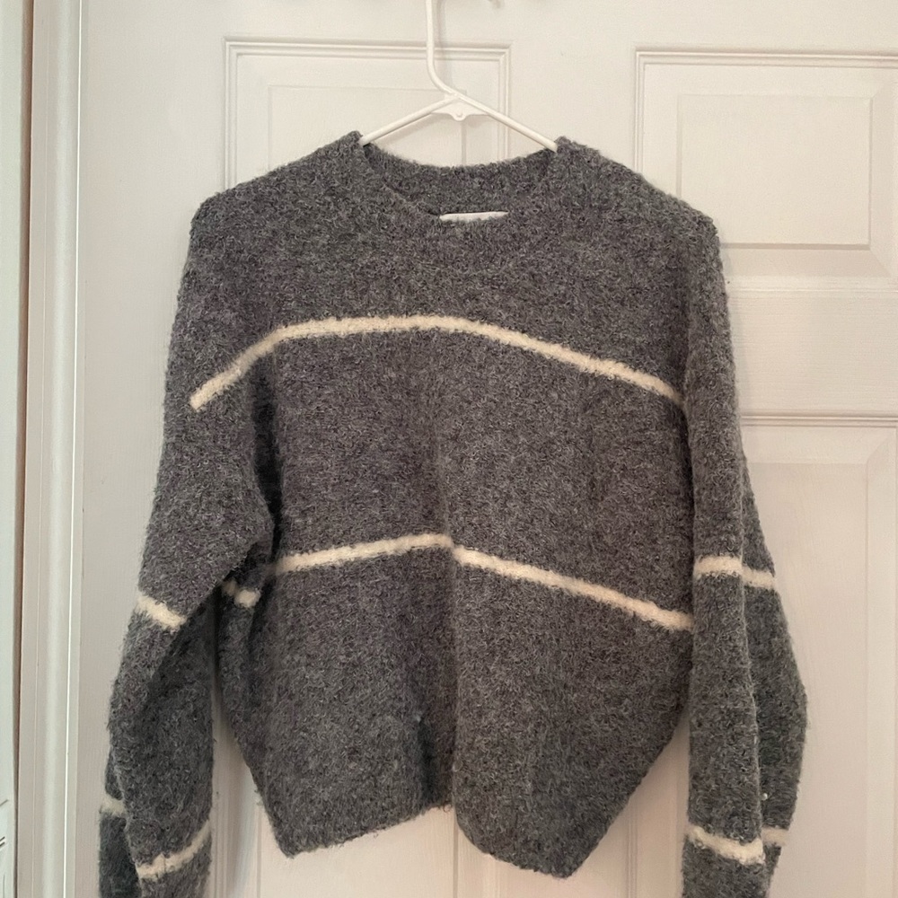 Gray and White Women's Sweater